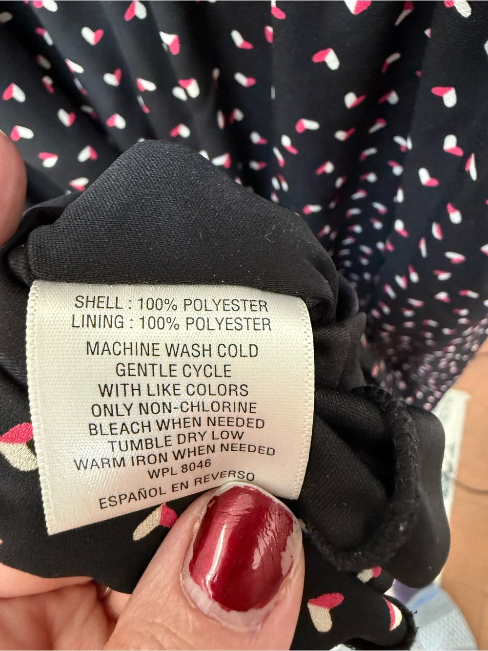 Maison Jules Black Midi Dress with Pink Heart Print - Picture 10 of 12